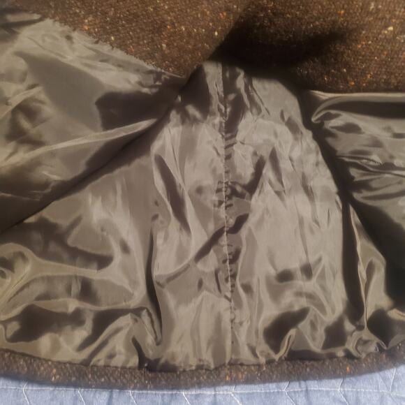 Jones New York Sport Size 6 Brown Speckled Tweed Wool Blend Pea Coat - Picture 6 of 12